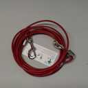 Dog Tie Out Cable 10/15/20/25/30 FT Runner for Yard Steel Wire Cable with Durable Superior Clips Red Chains for Outside Dog Lead for Large Up to 165 Lbs