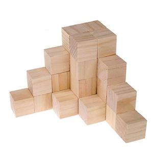 Supla  3 packs of 40pc 1.5 inch - Natural Solid Wood Square Blocks - for Puzzle Making, Crafts, and DIY Projects