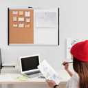 Amazon Basics Magnetic Dry Erase Whiteboard & Cork Board Combo, Double-Sided, Lightweight, Easy to Install, Plastic/Aluminum Frame, 17" x 23"
