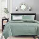 Madison Park Quebec Dusty Pale Seafoam 3-Piece Quilted King Coverlet SetFor King or Cal King Bed Ideal For Warm Climate Room Dcor or Add-on For Extra Warmth