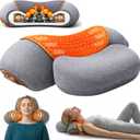 3-in-1 Neck Massager Pillow with Heat, Rechargeable Massager Pillow, Deep Tissue Massage, Cervical Support for Neck Hump, Portable for Home, Travel & Night Relaxation