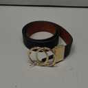 JASGOOD Women Leather Belt,Reversible Belt,Leather Waist Belt for Jeans Dress with Gold Double O Ring Rotate Buckle (Length 37":Fit Size 28"-32")