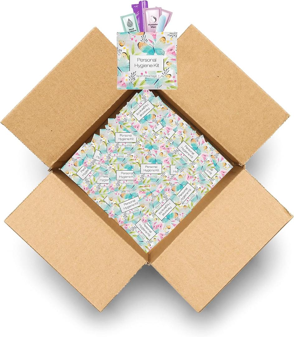 Butterfly Style Menstrual Kit All-in-One 60 Pack | Convenience on The Go | Period Kit Pack for Travelling, Tweens & Teenagers or just When Youre Out | Individually Wrapped Feminine Hygiene Product