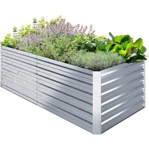 Ohuhu Metal Raised Garden Beds for Vegetables, 6x3x1.9 FT Heightened Extra-Large Reinforced Galvanized Steel Raised Boxes, Heavy Duty Outdoor Planter Box for Seedling Growing Flowers Herbs Succulent