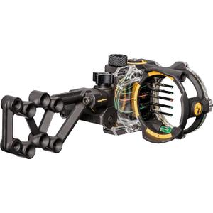 Trophy Ridge React H5 Bow Sight - 5 Pin Sight, Tool Less Windage and Elevation Adustability, 2nd Axis Leveling, Adjustable Click Light (Black)