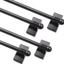 Multi functional hanging pole Magnetic Curtain Rods for Metal Doors No tools required, Multi-Use Adjustable Appliance for Windows Iron Steel Places 16-28 Inch4 Pack, Black