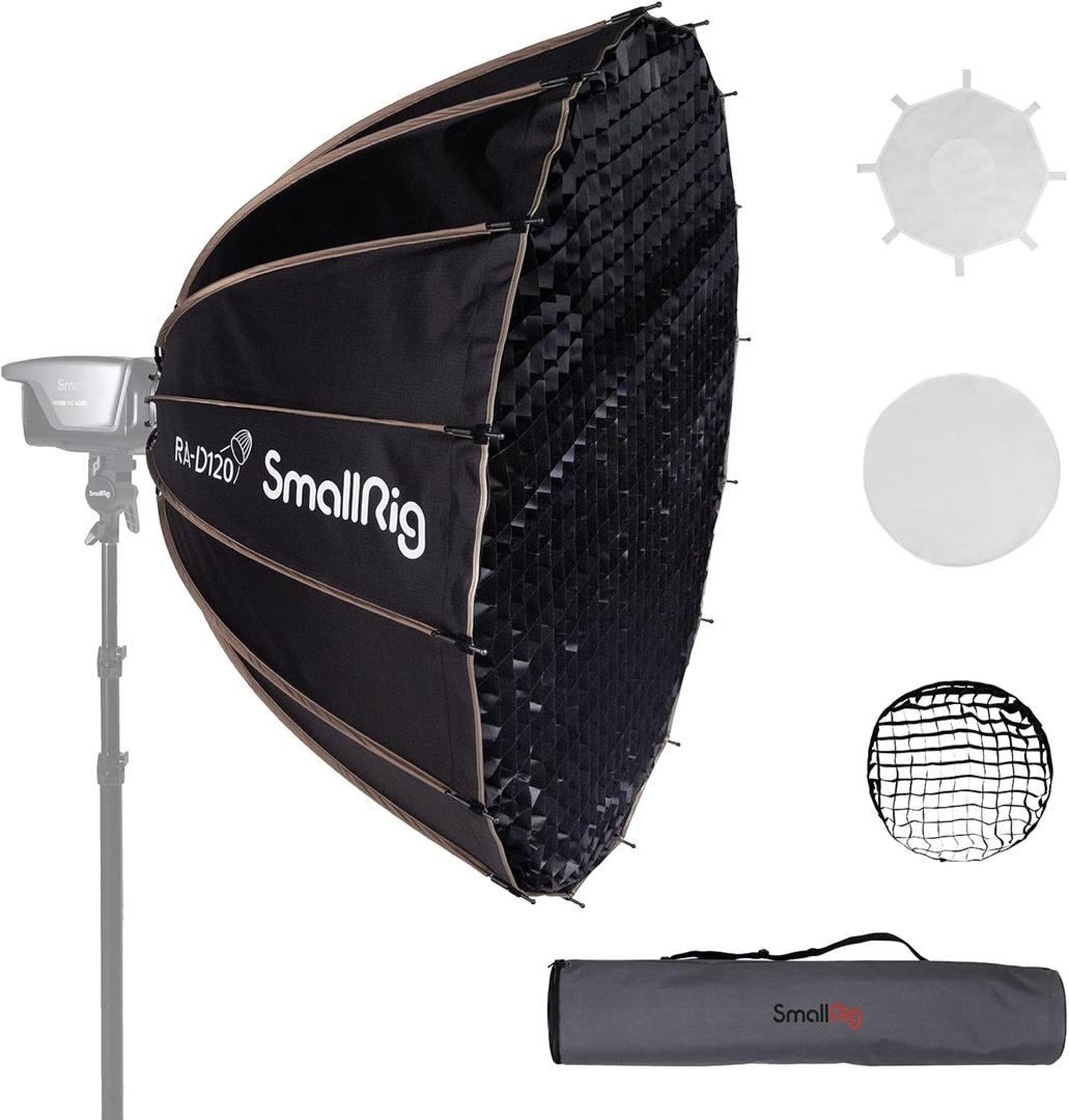 SMALLRIG Parabolic Softbox Quick Release, Parabolic Softbox, Compatible with SmallRig RC 120D/RC 120B/RC 220D/RC220B and Other Bowens Mount Light (47.2inch/120cm)