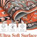 Moynesa Tiger 5x7 Area Rug, Boho Washable Living Room Rug, Non Slip Rugs for Bedroom, Ultra Thin Vintage Soft Stain Resistant Throw Floor Carpet for Office Dining Room, Rust