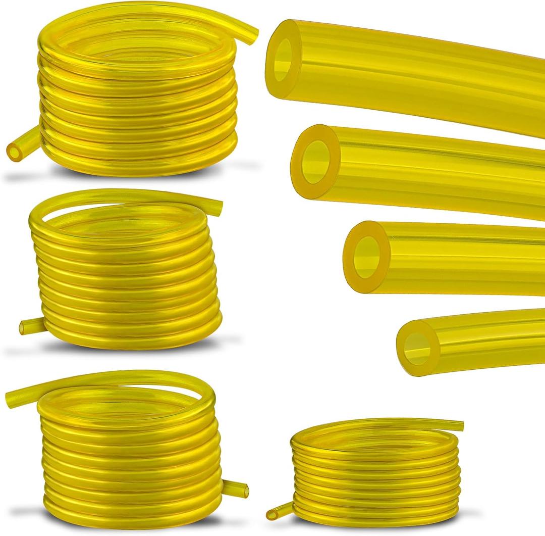 AUTOKAY 4 Sizes Petrol Fuel Gas Line Hose Tubing for Small Engine Chainsaw Lawn Mower String Trimmer WeedEater Blower and other Power Tools I.D x O.D 1/8" x 3/16" 3/32" x 3/16" 1/8" x 1/4" .08" x .14"
