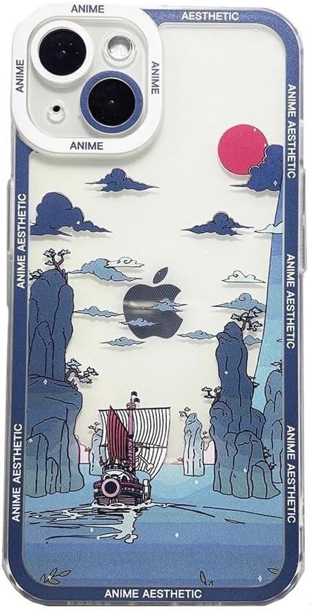 Mamarmot Compatible with iPhone 16 Pro Max Clear Case, Japanese Cool Cartoon Anime Aesthetic Scenery Soft Shockproof Protective Transparent Back Case Cover Shell (Landscape-4, for iPhone 16 Pro Max)