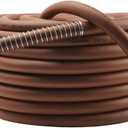 Garden Hose 90FT x 5/8", Heavy Duty Rubber Hose, Water Hose with Five Layered Braiding, Male to Female Fittings, 1000PSI Burst, 300PSI Working (Brown)