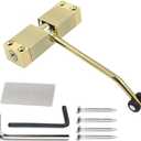 Generic Stainless Steel Automatic Door Closer, Adjustable, Surface Mounted, for Residential/Commercial use, Gold Finish