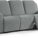 TAOCOCO Recliner Sofa Covers 8-Pieces Stretch Large Couch Covers for 3 Seats Reclining Slipcovers Soft Jacquard Pattern Furniture Protector (Dusty Grey)