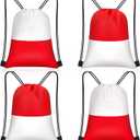 Yiyiring 16 pcs Cartoon Animation Drawstring Bags Bulk Red and White Party Favors Bags for Kids Cartoon Animation Supplies(Red White Party)