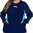 Halcurt Women Long Sleeve Rash Guard with Bra (1X)