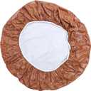 Elastic Table Cover Wood Grain Pattern Taupe Tablecloth Decorative Dining and Wrinkle-Resistant