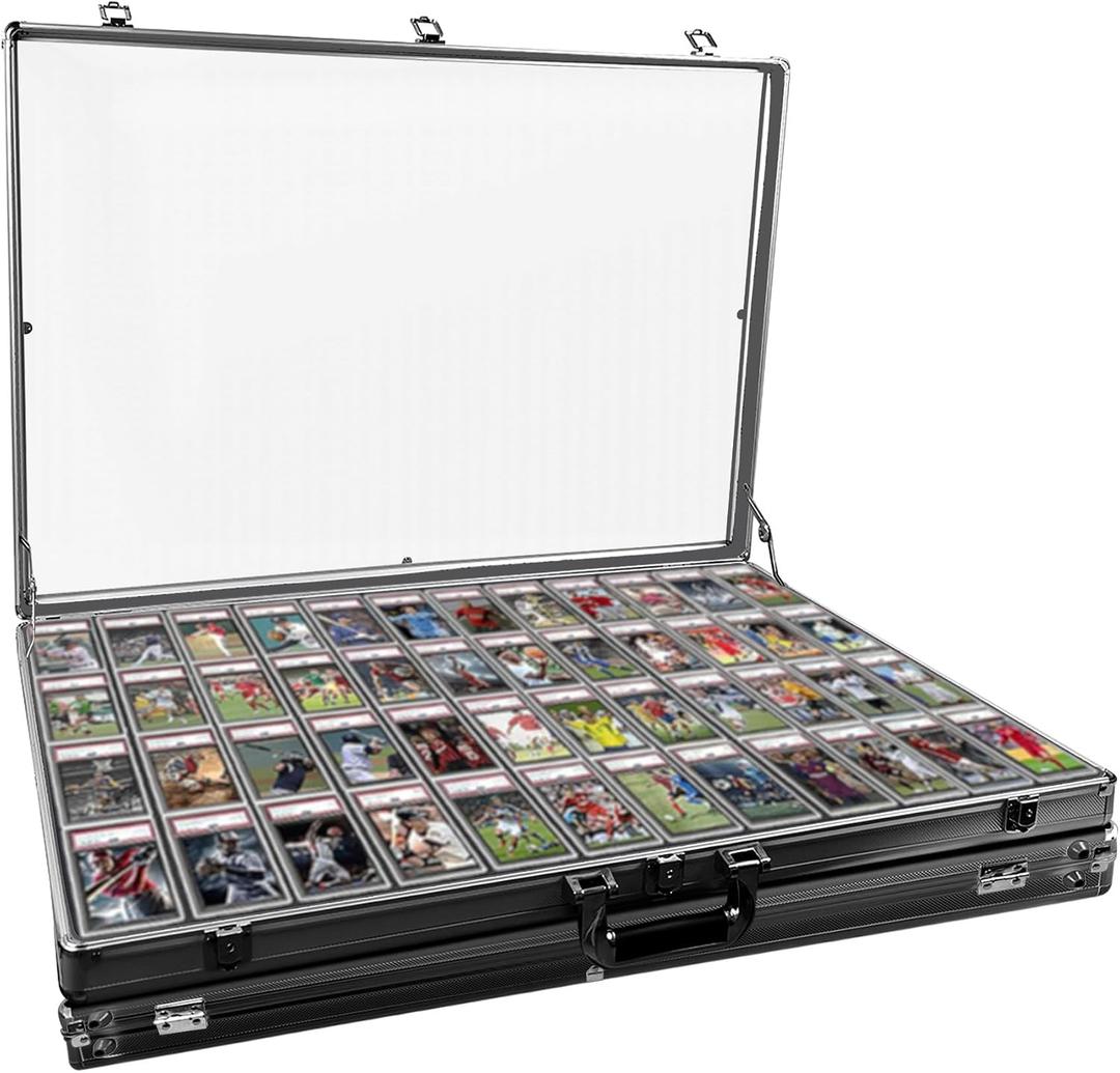 Portable Trade Show Display Case,Card Show Display case Display Case for Cards, Large Table Top Display Case with Lock, Portable Trade Show for Jewelry MTG Cards Collectible Cards 34 in