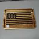 American Flag Valet Tray for Men Wood Catch All Dump Tray EDC Organizer Every Day Carry Bedside Nightstand Table Entryway Holder for Keys Wallet Watches Phones Jewelry 11 x 7.75 x 1 Inch