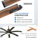 96 Inch Industrial Ceiling Fan with Light and Remote, Extra Large Design with 8 Aluminum Blades, Smart Control Compatible with Voice Assistants, Model ZCCF04WD-96