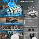Paint Sprayer, 650W Spray Paint Gun with Battery 2 4.0mAh & 1400ML Container, Easy to Clean & Setup, Electric Paint Sprayer for House Painting Graffiti Wall Fence Furniture DIY Projects (Blue)