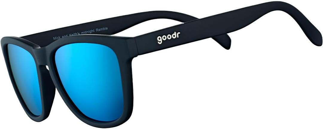 goodr OG Polarized Sunglasses Women & Men Medium Fit, UV400, Non-Reflective/Mirrored Lenses, No Slip, Multi Colors, Set name: Mick & Keith's Midnight Ramble V3