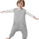 HOMEAL Toddler Sleep Sack with Leg, Sleep Sack with Feet, Baby Sleep Sack 12M-7T (Gray)