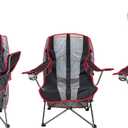 Kelsyus Original Foldable Canopy Chair for Camping, Tailgates, and Outdoor Events, Grey/Red, 37"L x 24"W x 58"H