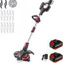 Brushless Weed Wacker Cordless, Battery Powered Weed Wacker wtih Blade, 3-in-1 Brush Cutter & Edger & Mini-Mower with Two 4.0Ah Battery and Charger, 45+Mins, K&GO Force