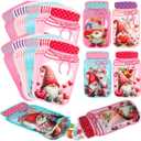 Tinlade 36 Pcs Valentine's Day Mason Jar Bags Bulk 4.1 x 6.9 Inch Cute Valentines Gnomes Stand-up Resealable Candy Gift Bags for DIY Valentine Exchange Party Favors (Multiple Styles,Multicolors)