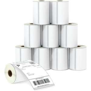 BETCKEY - Compatible DYMO 1744907 (4" x 6") Shipping Labels, Perforated, Compatible with DYMO Labelwriter 4XL Rollo & Zebra, NOT Fit 5XL [10 Rolls/2200 Labels]