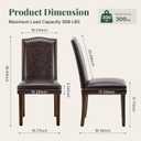 Dining Chairs Set of 2, PU Leather Kitchen Chair for Living Room