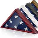 Glass Front Flag Display Case for Burial Flag - Wall Mounted 9.5 X 5 Feet Flag Box for American Veteran Flag and Folded Flag Display - Ideal for Honoring Military Service (Mahogany)