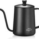 MERMOO YILAN Gooseneck Coffee Kettle 21oz Pour Over Drip Pot 600ml Long Narrow Spout Stainless Steel Water Dripper Kettle for Tea & CoffeeBlack)