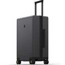LEVEL8 Checked Luggage 24 inch, Large Suitcase with Wheels, Lightweight Luminous Textured Tsa Approved Medium Hardside Luggage with 8 Spinner Wheels, 24-Inch Checked-In,Dark Grey