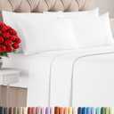 King 6 Piece Sheet Set - Comfy Breathable & Cooling - Ultra Soft Hotel Luxury Bedding Set with 8-16 Inch Deep Pockets - 1 Flat & 1 Fitted Sheet & 4 Pillowcases - Cozy, Wrinkle Free & Easy Care - White