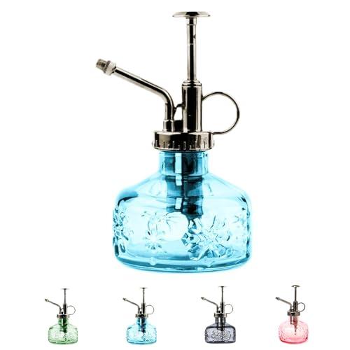 XXXFLOWER Glass Plant Mister Spray Bottle for Indoor Plant Spritzer Succulent Watering Bottle Tall Vintage Style with Bronze Plastic Top Pump