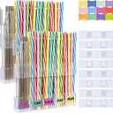 2Pack Acrylic Straw Holder for Cabinet Door with Detachable Double Sided Adhesive Hooks, Straw Organizer Height Adjustable and Reusable