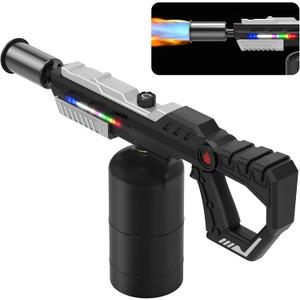 Powerful Propane Torch Gun with Front-Mounted LED Light | Adjustable Flame Thrower Gun, Flamethrower for Searing Steak, Charcoal Starter, BBQ and DIY(Propane Tank Not Included)