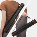 DEWEL 2 Pcs Black Document/Poster/Art Storage Tube, Adjustable Strap Waterproof and Light-Resistance Telescoping Carrying Case for Drawing, Drafting, Map Scroll, Document and Blueprint