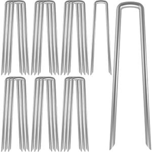 AAGUT Landscape Staples 12 Inch Galvanized Anti-Rust Garden Stake 11 Gauge