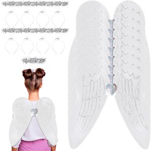 Tigeen 24 Pcs Fairy Wings Headband Angel Wings for Adult Angel Dress up Butterfly Costume Wing for Halloween Christmas Party