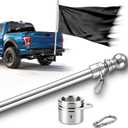 5FT One-Piece Flag Pole for Outside House with 3X Thicker Wall | Heavy Duty Flag Pole for Truck, Porch, House | 1" Flag Pole Kit | 80 MPH 360 Anti-Wrap (Silver, No Bracket/Flag)