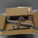 18 Pack Space Saving Open Ended Metal Pant Hangers, Non Slip Jean Hangers for Men and Women, Closet Storage Organizer for Clothes Leggings Slacks Trouser Ties (Black)