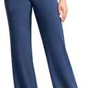 POSHDIVAH Women's Creamluxe Elastic Bottoms Straight Leg Sweatpants High Waisted Yoga Athletic Joggers with Pockets (Blue, XL)
