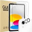 ProCase Screen Protector for iPad A16 2025 11th/10th 2022 Generation (11-inch/10.9), 2 Tempered Glass Films with 2 Camera Lens Protectors -Glitter Silver