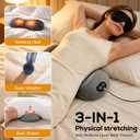 3 in 1 Lower Back Massager, Triple Fusion Back Massager with Heat, Vibration and Stretch, Lumbar Support Pillow with Ergonomic Memory Foam for Bed and Chair (Grey)