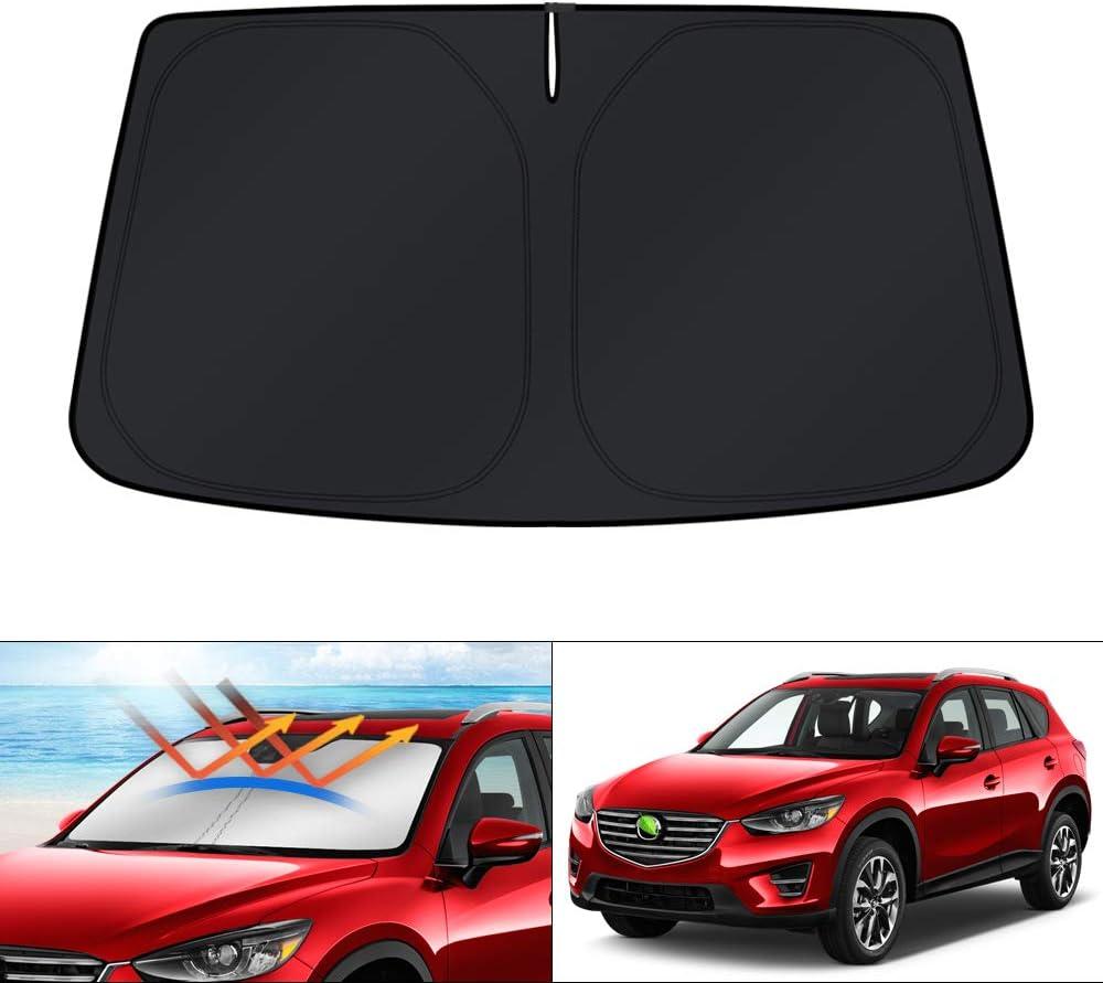 KUST Windshield Sun Shade for 2013-2016 Mazda CX5 Accessories, Custom Fit CX-5 Front Window Sunshade Sun Visor Protector Foldable Blocks UV Rays Keep Your Car Cooler
