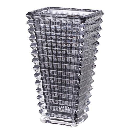 MCMCNCUIU Crystal Vase, Large Crystal Vases for Flowers, Large Flower Vase, Modern Black Vases for Living Room, Bedroom, Kitchen, Dining Table, Mantle, Wedding, 9 Inches