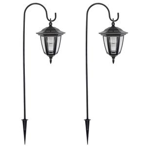 MAGGIFT 37.8 Inch Hanging Solar Lights for Outside Solar Garden Lights Decorative Lanterns with 2 Shepherd Hooks Waterproof Landscape Lighting for Lawn Patio Yard Pathway Driveway,2 Pack