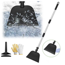 Flat Shovel, 54 inch Ice Scraper, Snow Shovel, Floor Scraper with Adjustable Long Handle, Heavy Duty Ice Chopper, Multifunctional Weed Removal Tool for Driveway, Walkway, Garden and Outdoor Cleaning